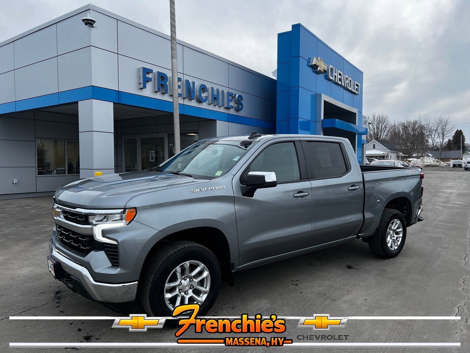 2023 Chevrolet Silverado 1500 LT (2FL) in Sterling Gray Metallic — front three-quarter view