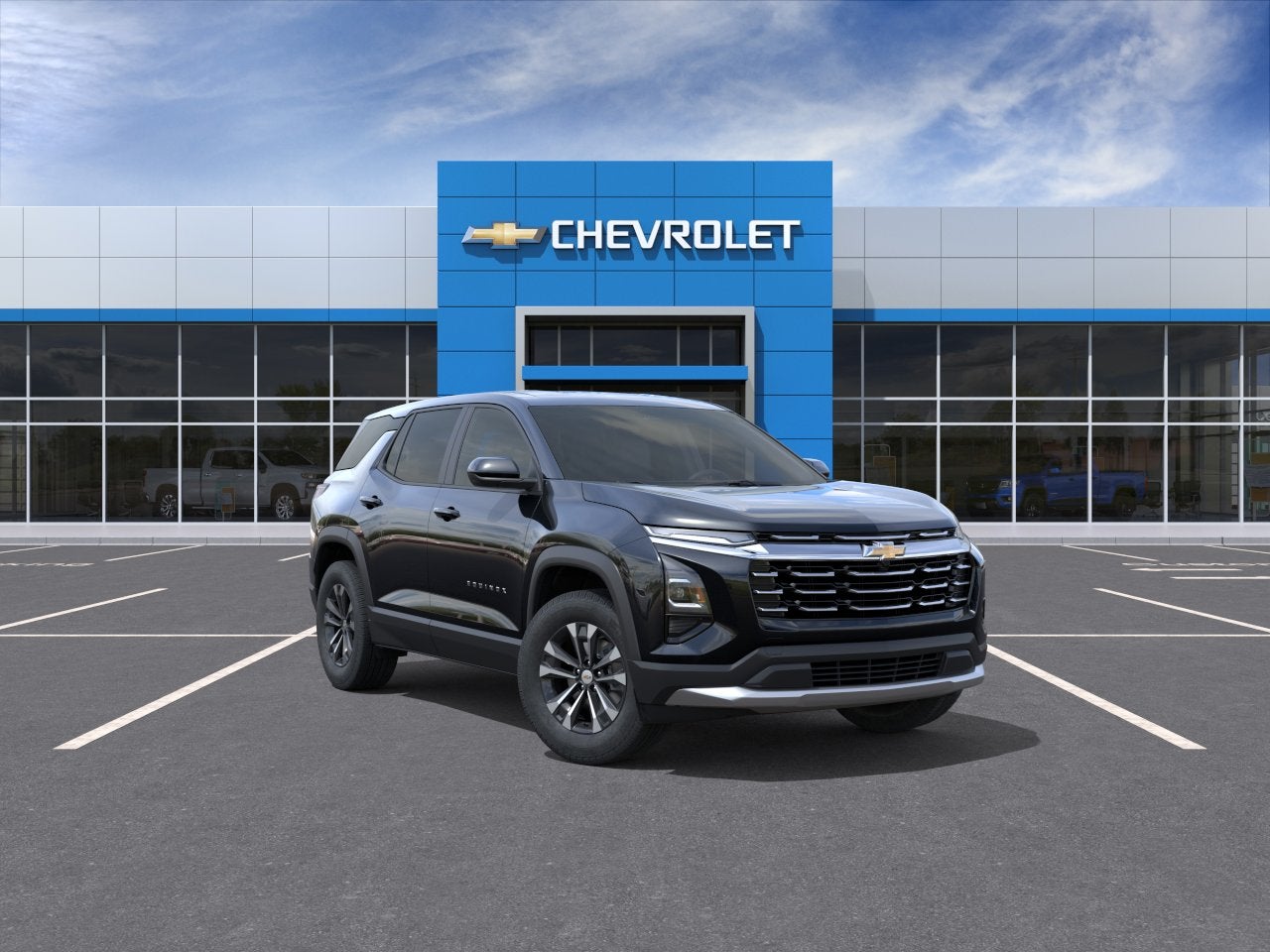 2027 Chevrolet Equinox AWD LT in Mosaic Black Metallic — front three-quarter view