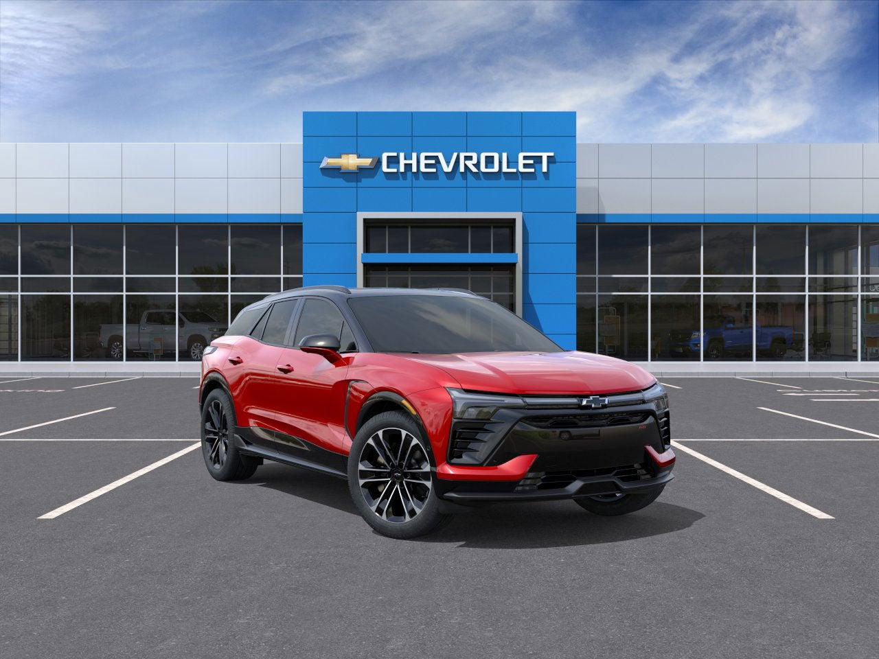 2025 Chevrolet Blazer EV SS in Radiant Red Tintcoat — front three-quarter view
